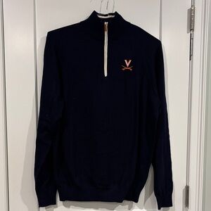 NEW Collars & Co Quarter Zip Sweater with University of Virginia logo Large